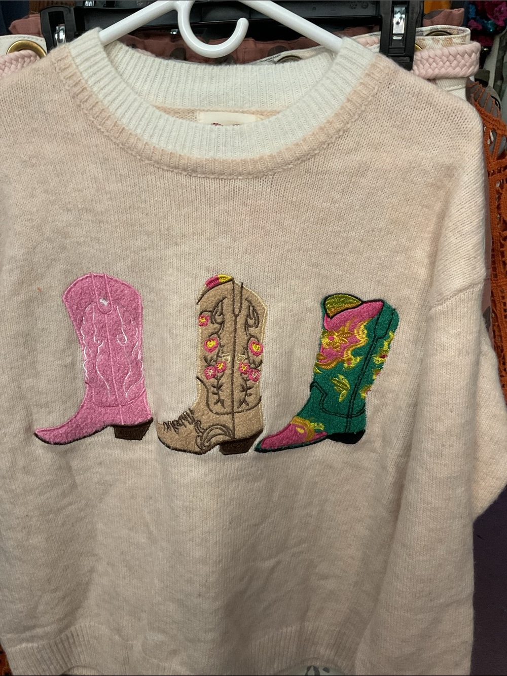 LovLov Rodeo Cowgirl Boots Sweater - Picture 2 of 2